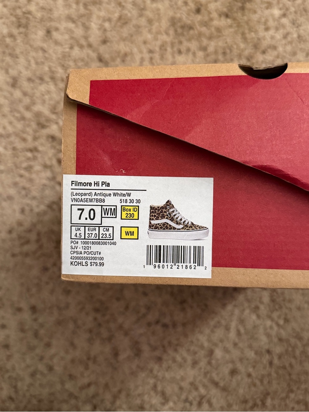 Vans High-Top Sneakers in Leopard Print — White Accent - Picture 8 of 8